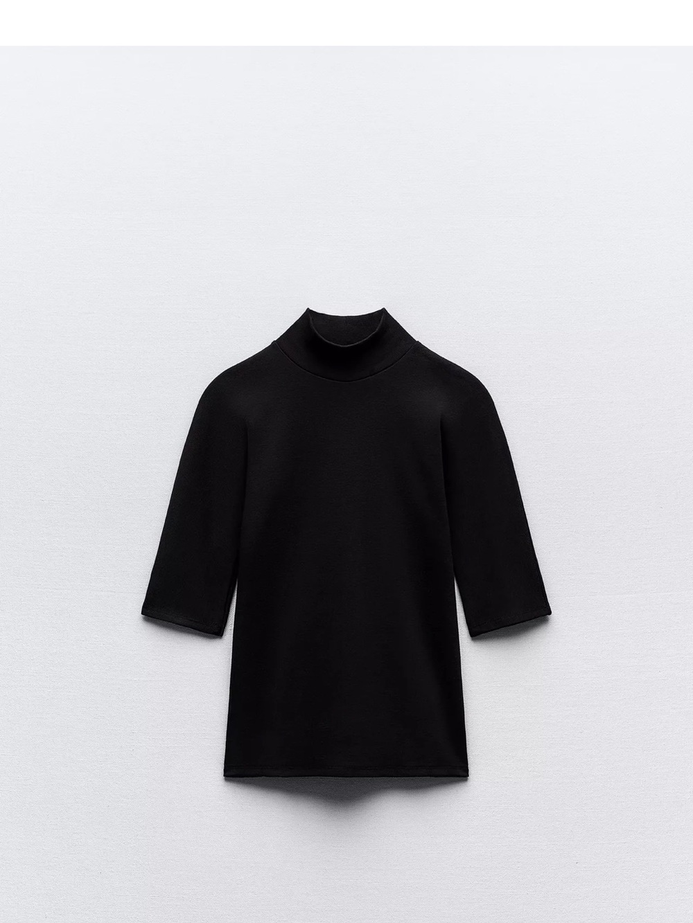 Zara Mock Neck Cotton T-shirt